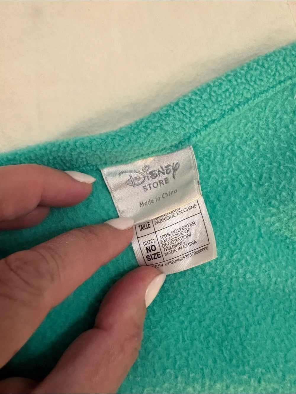 The Little Mermaid Fleece Blanket Embroidered Appliqué Mint Green Disney Store